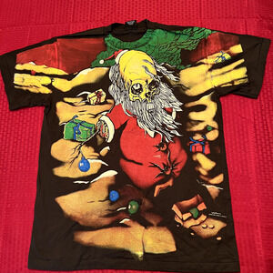 Dead Santa Christmas Metallica Sanda Kuwait modern aop vintage 90s style shirt